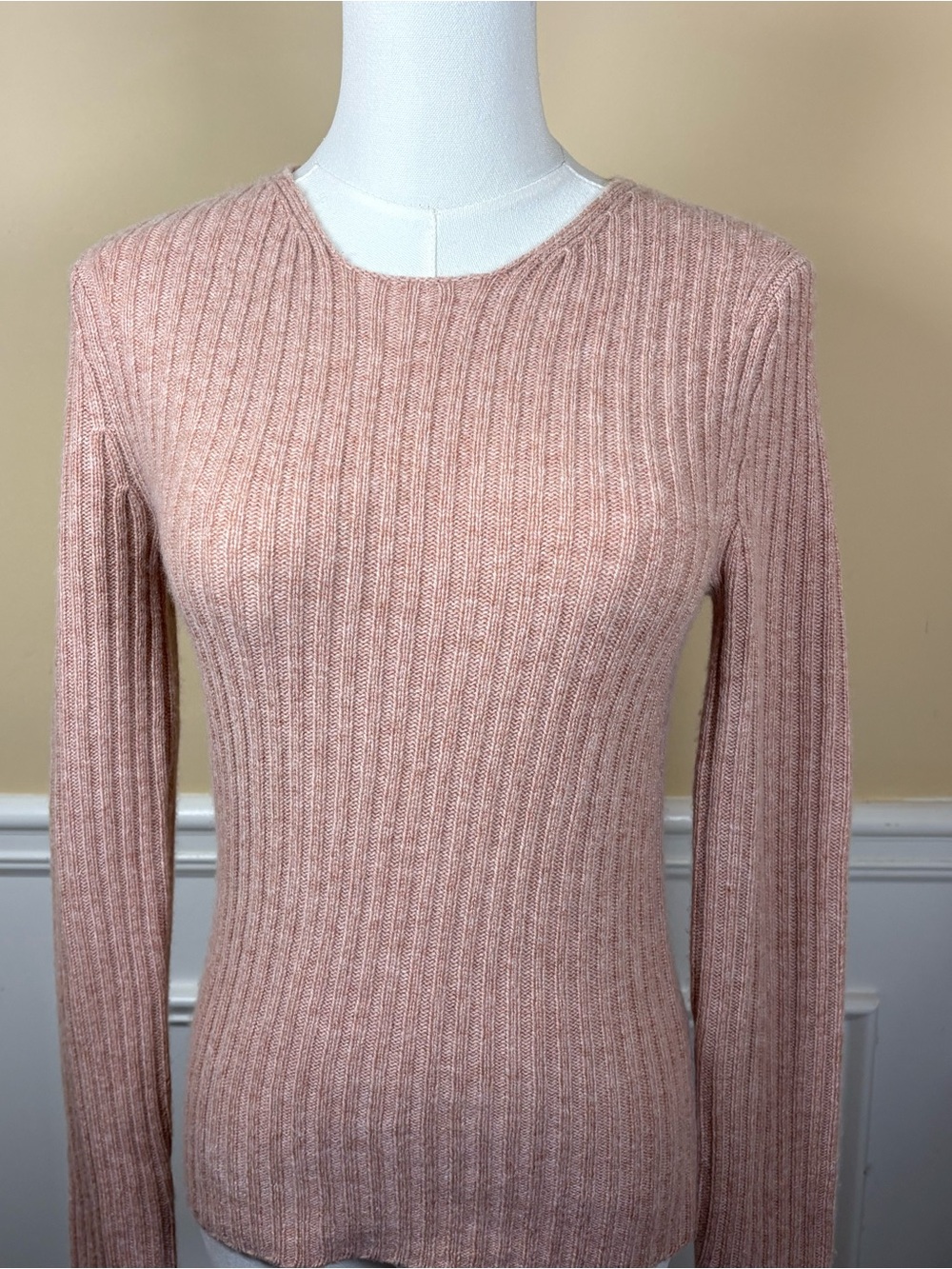 Vince XS 70% Cashmere 30% Wool Ribbed Dusty Rose Sweater 🌸
